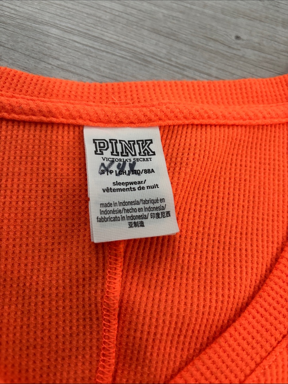 Victoria's Secret PINK Halloween Orange Pumpkin Thermal One-Piece Footie size S - Picture 3 of 10